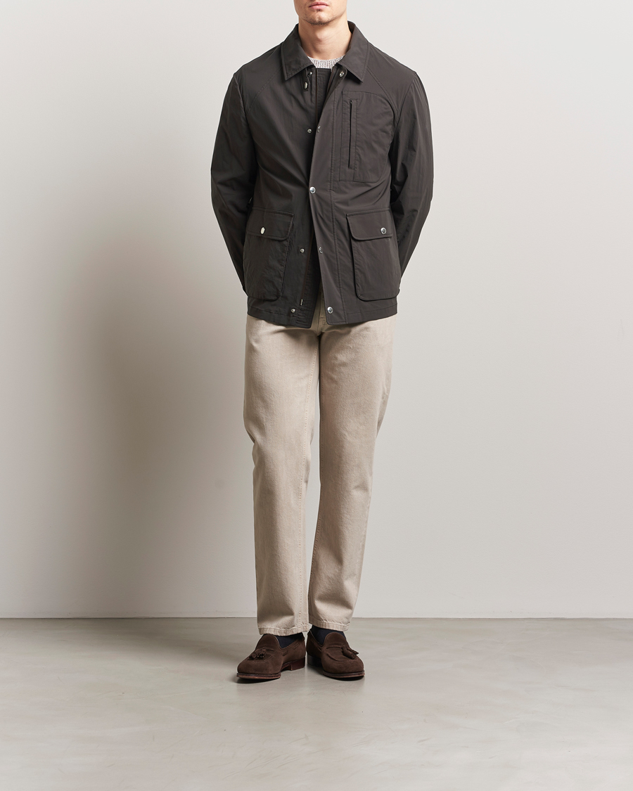 Mies | Takit | Brunello Cucinelli | Peach Cotton Field Jacket Dark Brown
