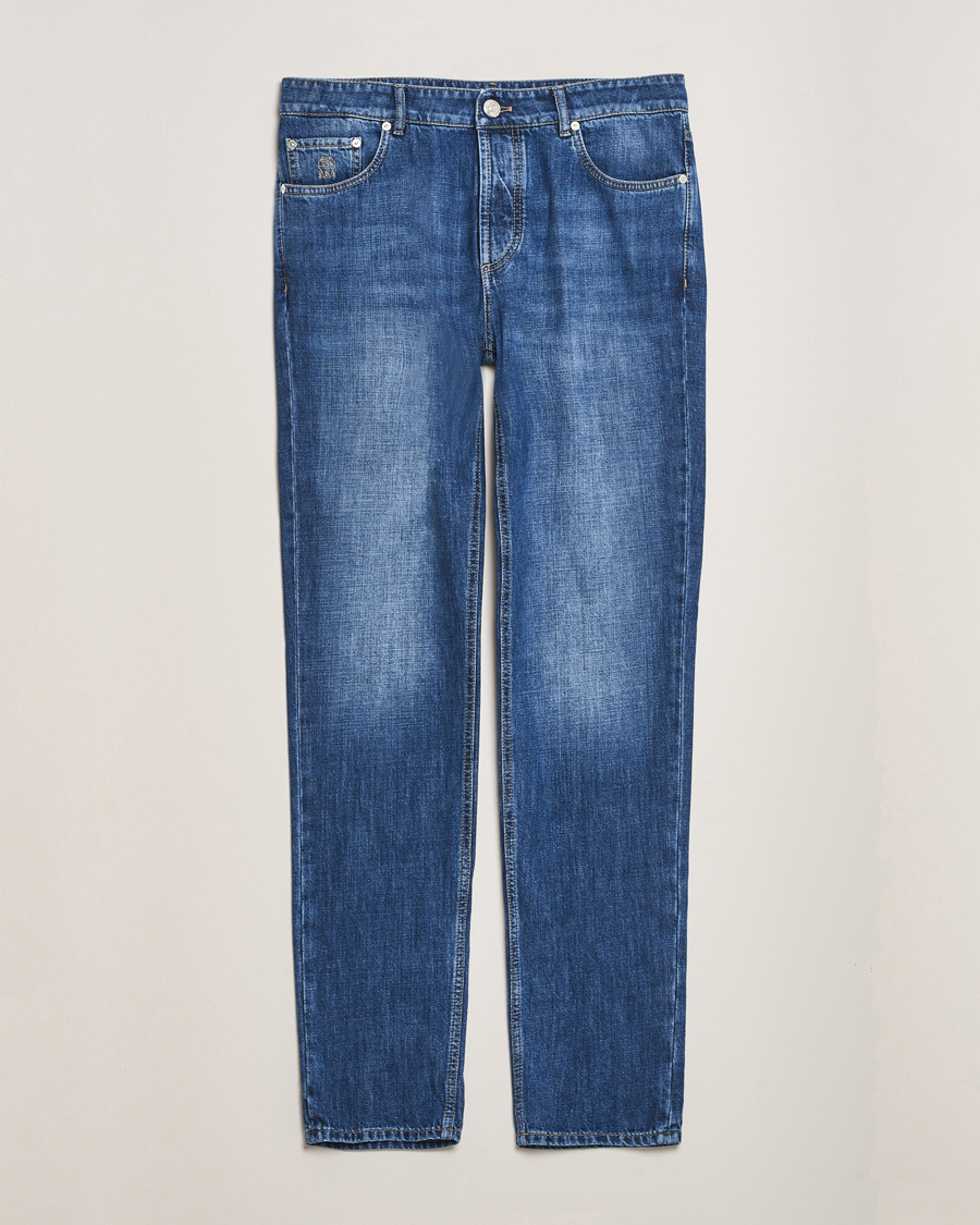 Mies | Housut | Brunello Cucinelli | Traditional Fit Jeans Medium Wash