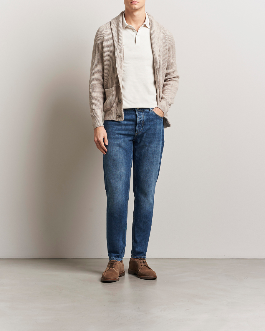 Mies | Puserot | Brunello Cucinelli | Heavy Rib Shawl Cardigan Beige