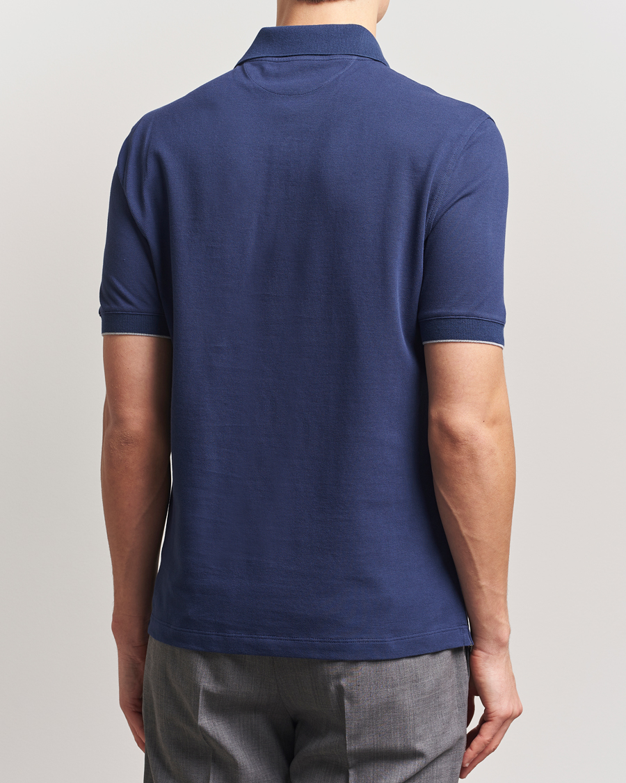 Mies | Pikeet | Brunello Cucinelli | Short Sleeve Logo Polo Navy