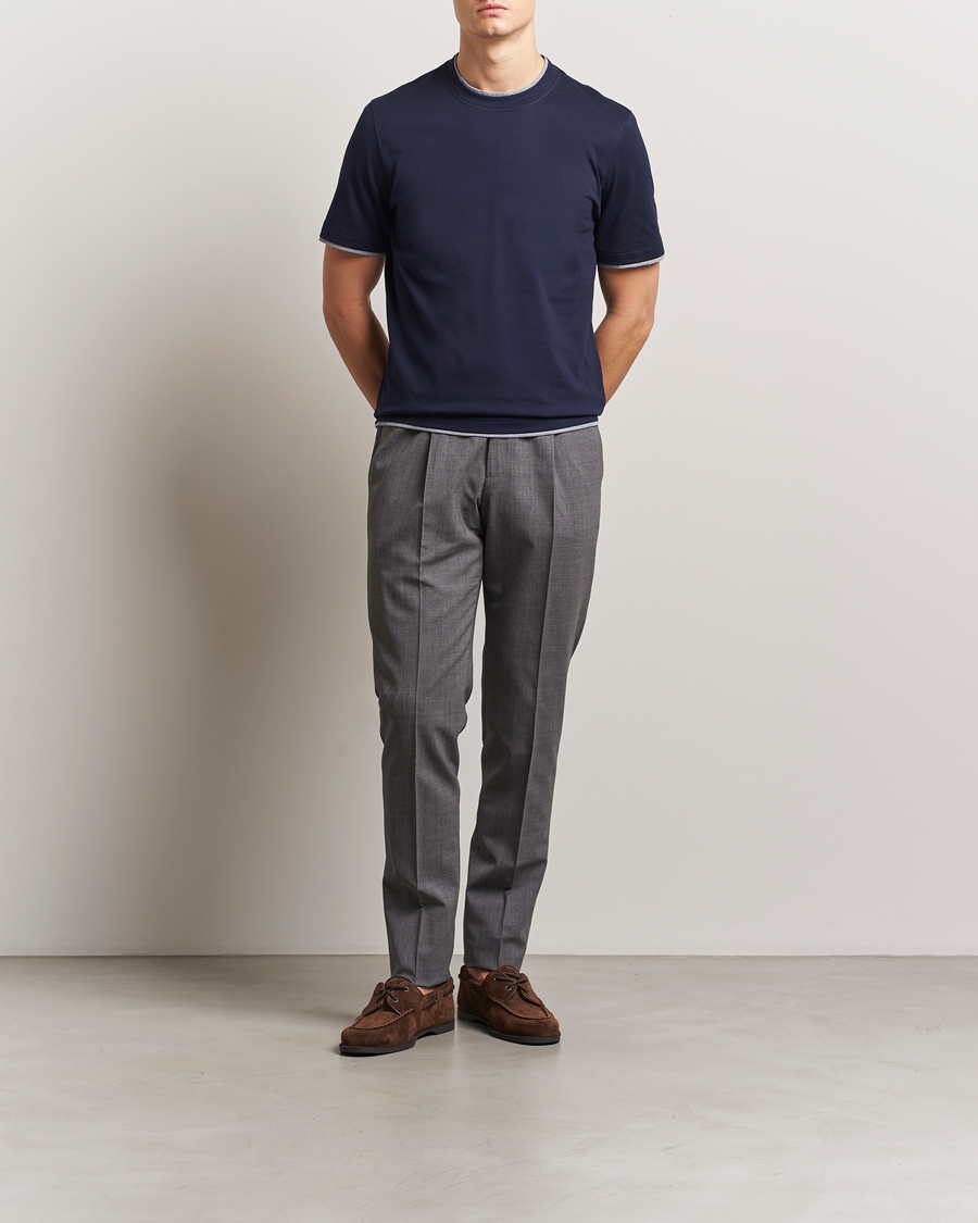 Mies | T-paidat | Brunello Cucinelli | Short Sleeve Contrast T-Shirt Navy