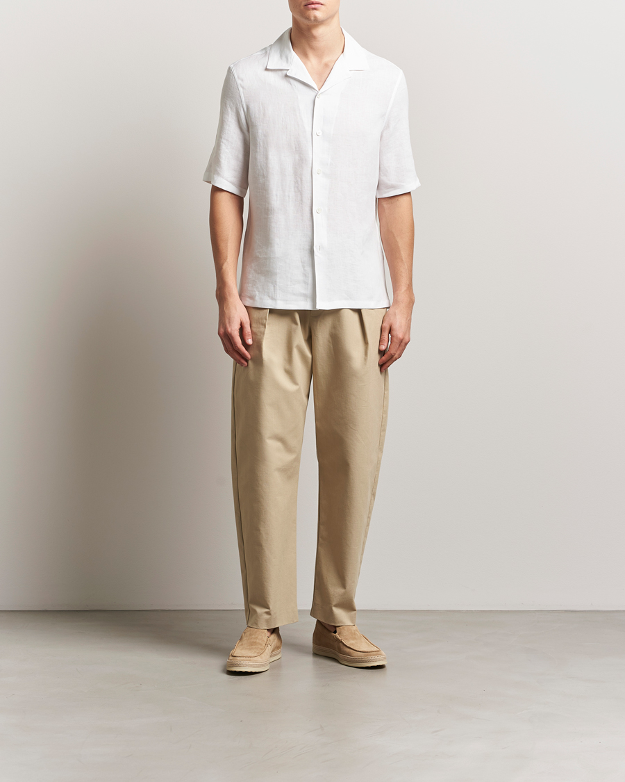 Mies | Kauluspaidat | Brunello Cucinelli | Linen Camp Shirt White