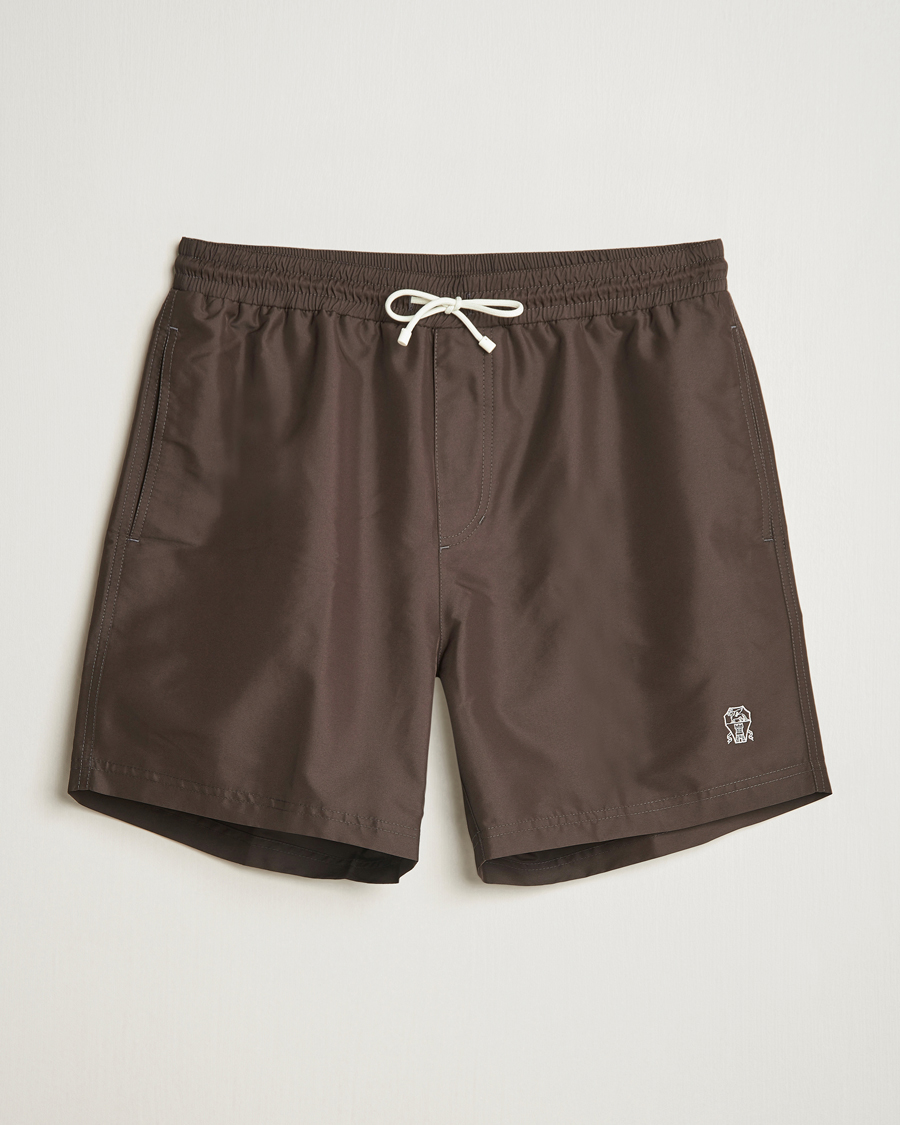 Mies | Uimahousut | Brunello Cucinelli | Nylon Swim Trunks Dark Brown