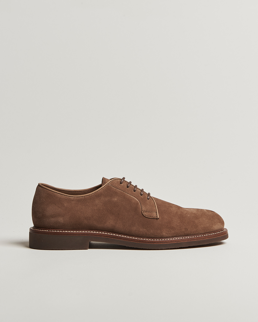 Mies | Brunello Cucinelli Plain Toe Derby Brown Suede | Brunello Cucinelli | Plain Toe Derby Brown Suede