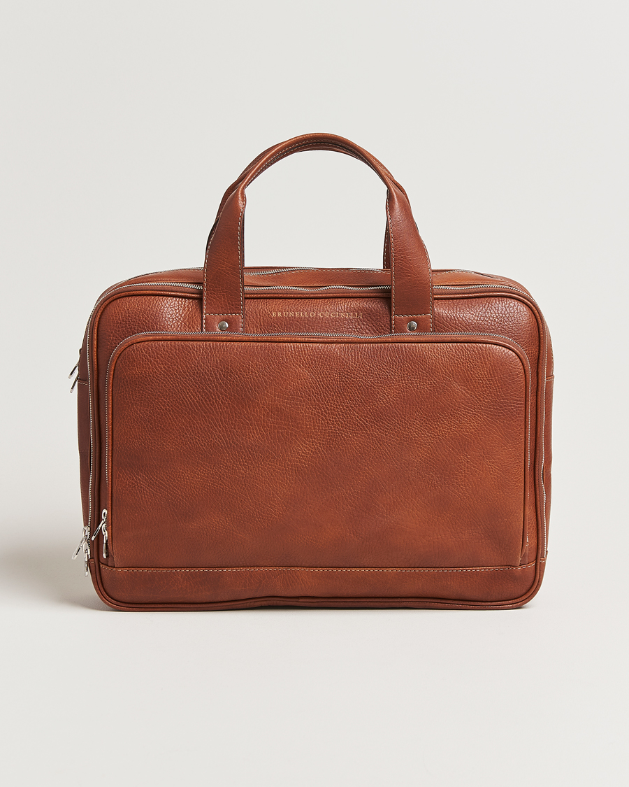 Mies | Brunello Cucinelli Grain Leather Briefcase Cognac | Brunello Cucinelli | Grain Leather Briefcase Cognac