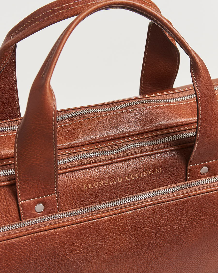 Mies | Brunello Cucinelli Grain Leather Briefcase Cognac | Brunello Cucinelli | Grain Leather Briefcase Cognac