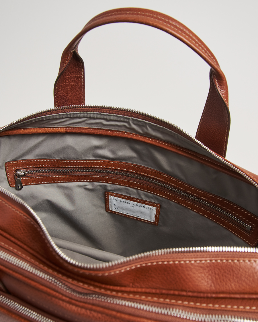 Mies | Brunello Cucinelli Grain Leather Briefcase Cognac | Brunello Cucinelli | Grain Leather Briefcase Cognac