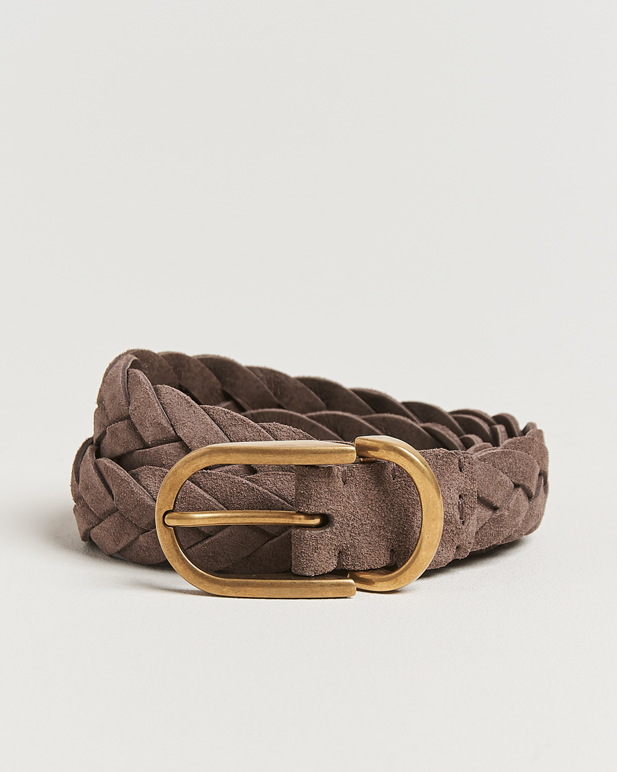 Mies | Brunello Cucinelli Braided Belt Brown Suede | Brunello Cucinelli | Braided Belt Brown Suede