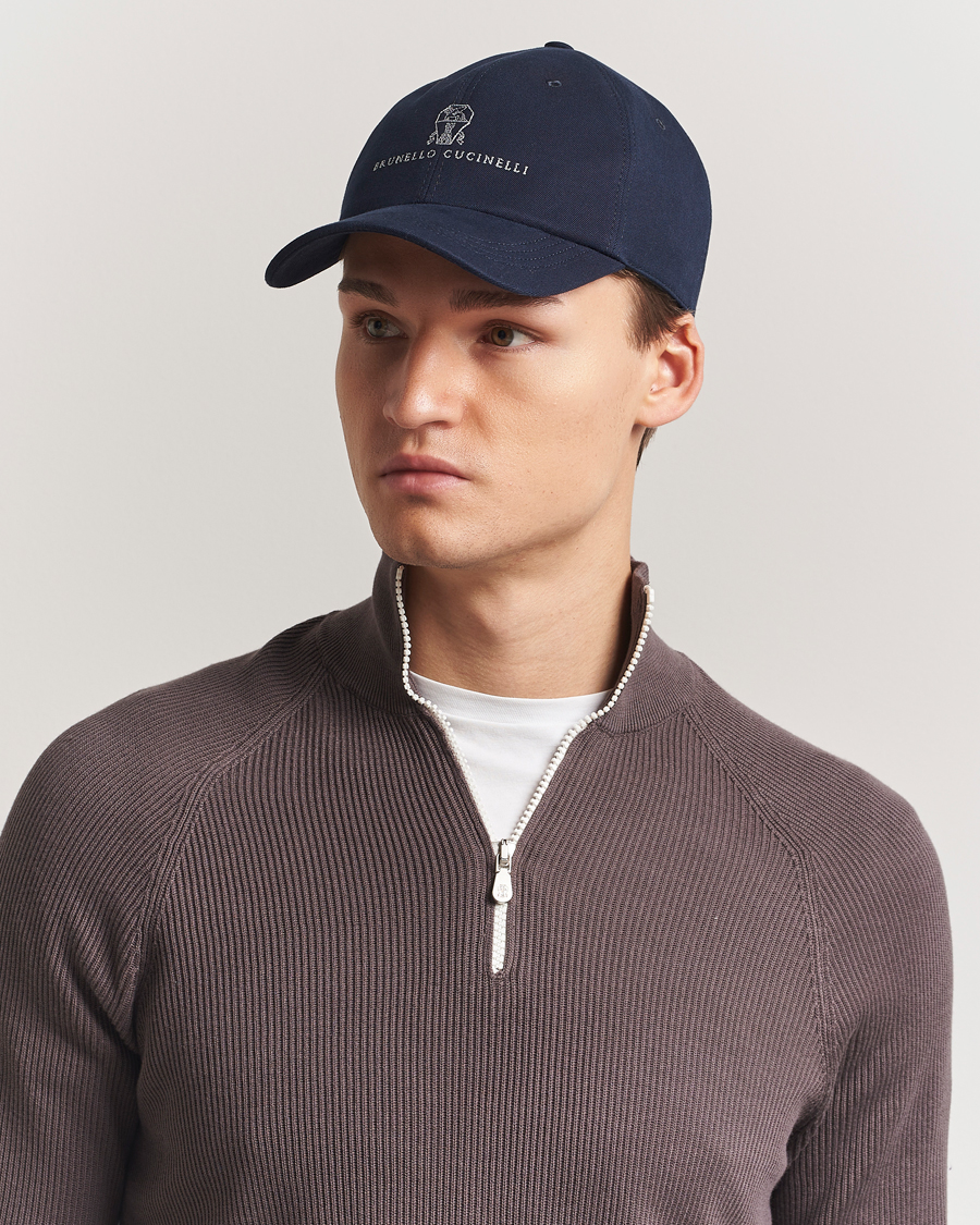 Mies | Päähineet | Brunello Cucinelli | Twill Cotton Baseball Cap Navy