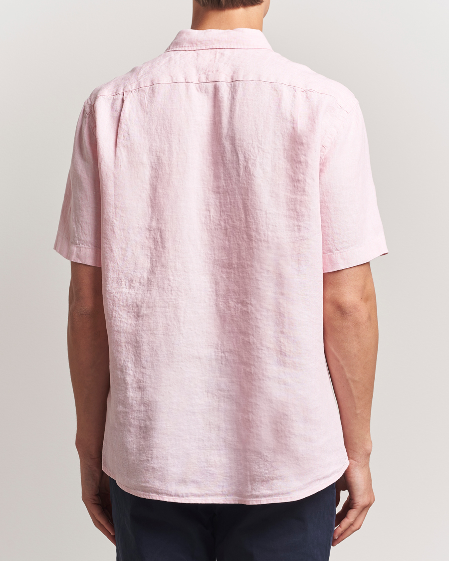 Mies | Kauluspaidat | Charles Tyrwhitt | Pure Linen Short Sleeve Slim Fit Shirt Pink