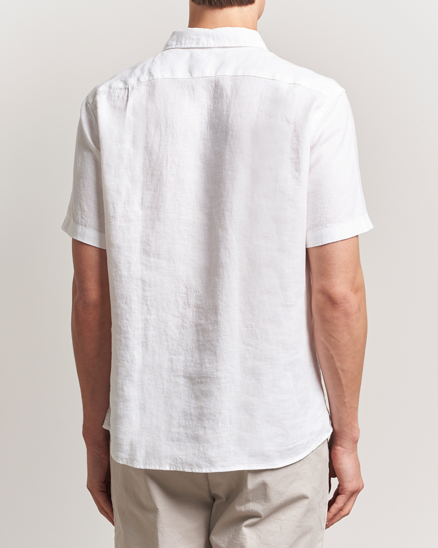 Mies | Kauluspaidat | Charles Tyrwhitt | Pure Linen Short Sleeve Slim Fit Shirt White