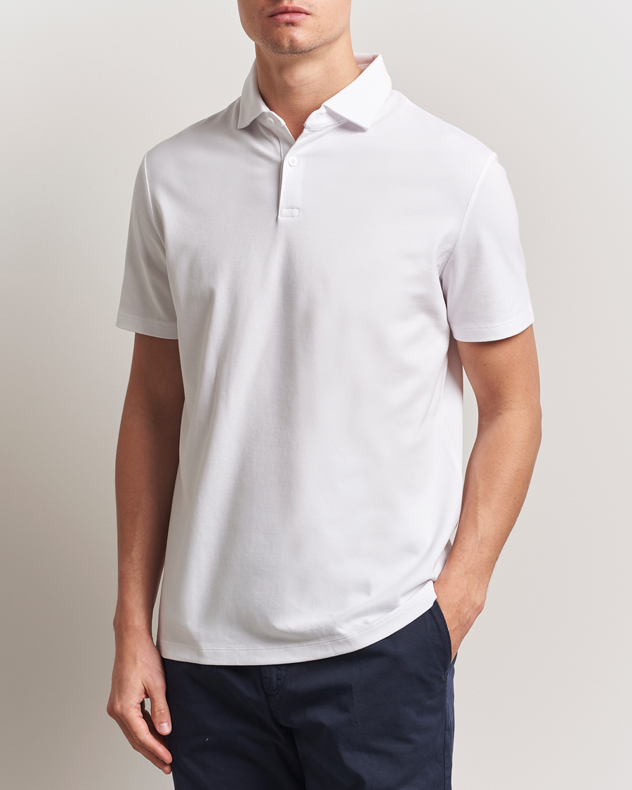 Mies | Pikeet | Charles Tyrwhitt | Short Sleeve Cotton Pique Polo White