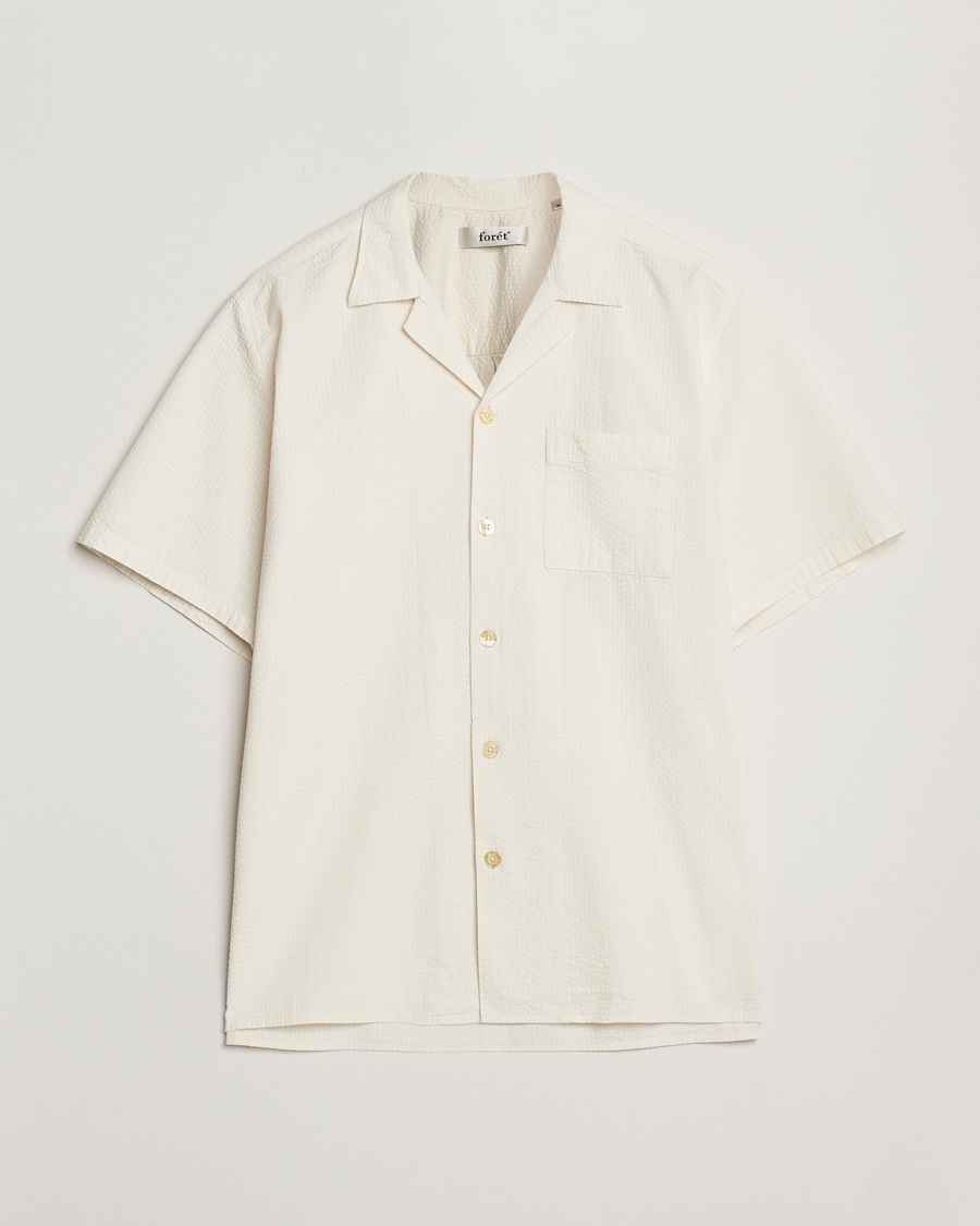 Mies | Kauluspaidat | Forét | Hush Short Sleeve Seersucker Shirt Cloud