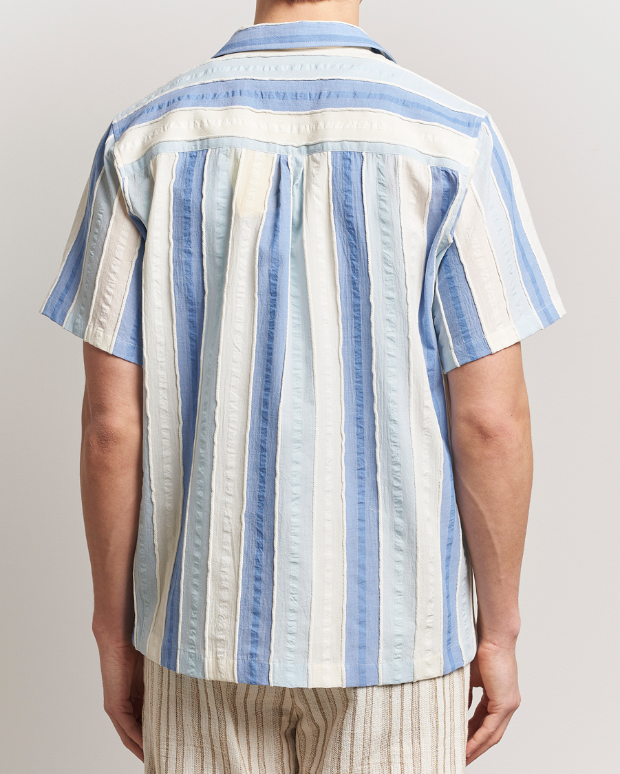 Mies | Kauluspaidat | Forét | Peer Jaquard Short Sleeve Shirt Blue