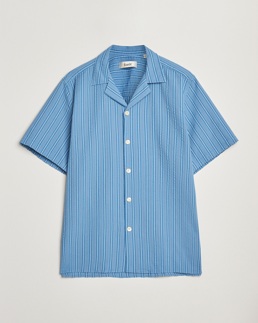 Mies | Kauluspaidat | Forét | Peer Short Sleeve Shirt Blue