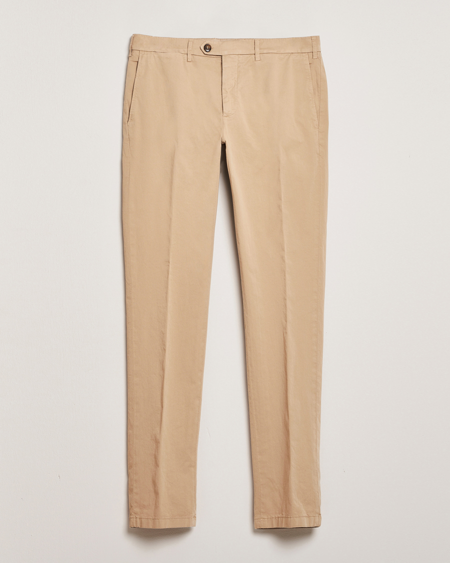Mies | Housut | Canali | Slim Fit Cotton Stretch Chinos Beige