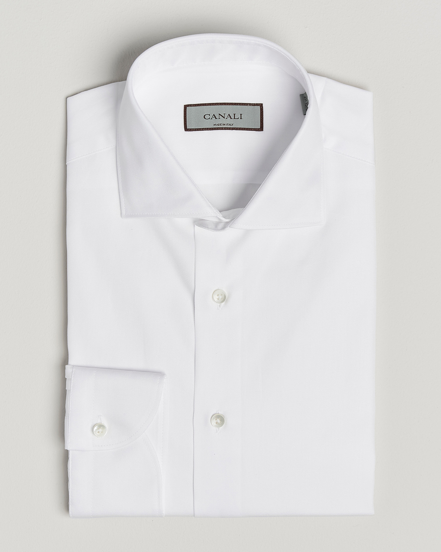 Mies | Kauluspaidat | Canali | Slim Fit Cotton Shirt White