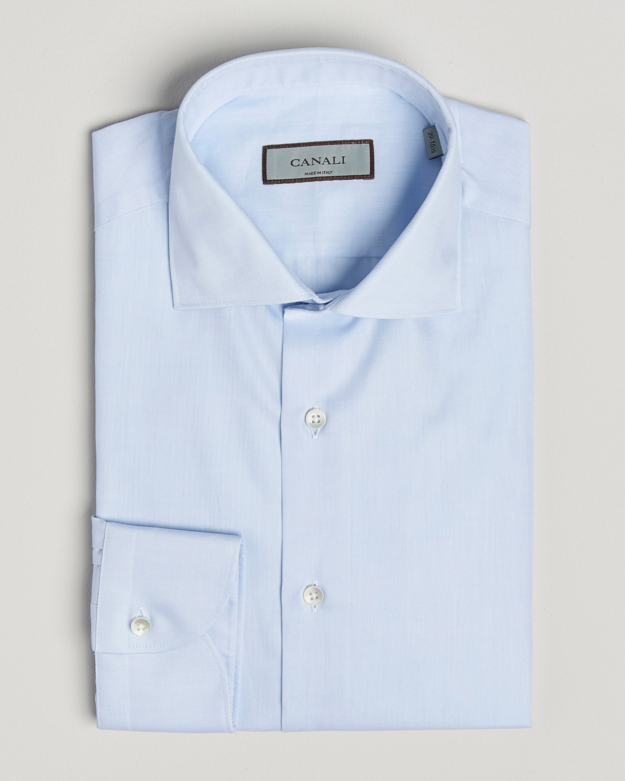Mies | Kauluspaidat | Canali | Slim Fit Cotton Shirt Light Blue