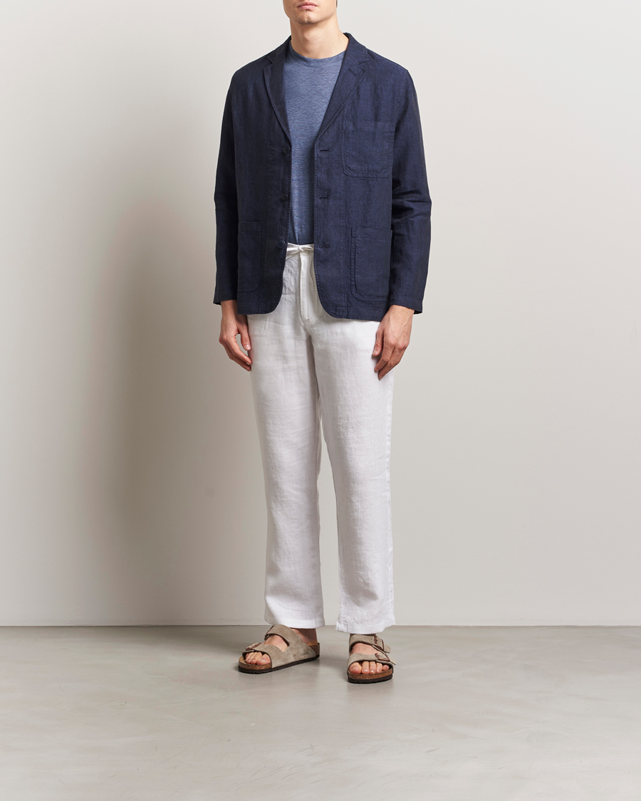 Mies | Housut | KnowledgeCotton Apparel | Loose Linen Pants Bright White
