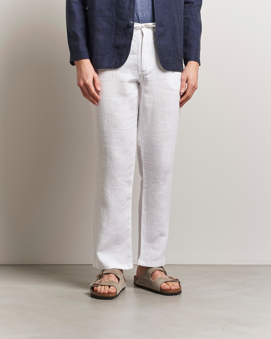 Mies | Housut | KnowledgeCotton Apparel | Loose Linen Pants Bright White