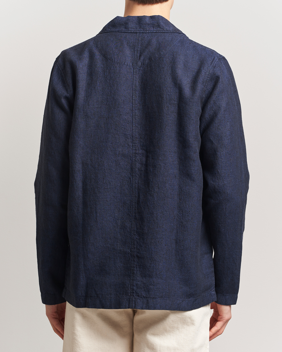 Mies | Kauluspaidat | KnowledgeCotton Apparel | Linen Overshirt Total Eclipse