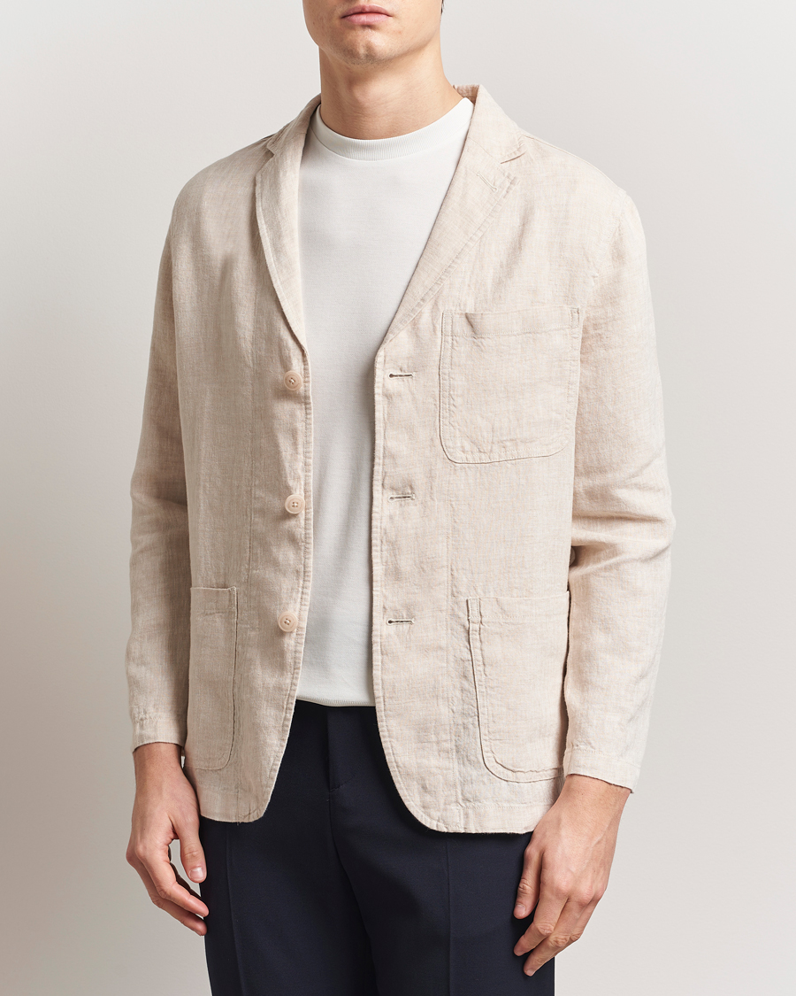 Mies | Pikkutakit | KnowledgeCotton Apparel | Linen Blazer Light Feather Grey
