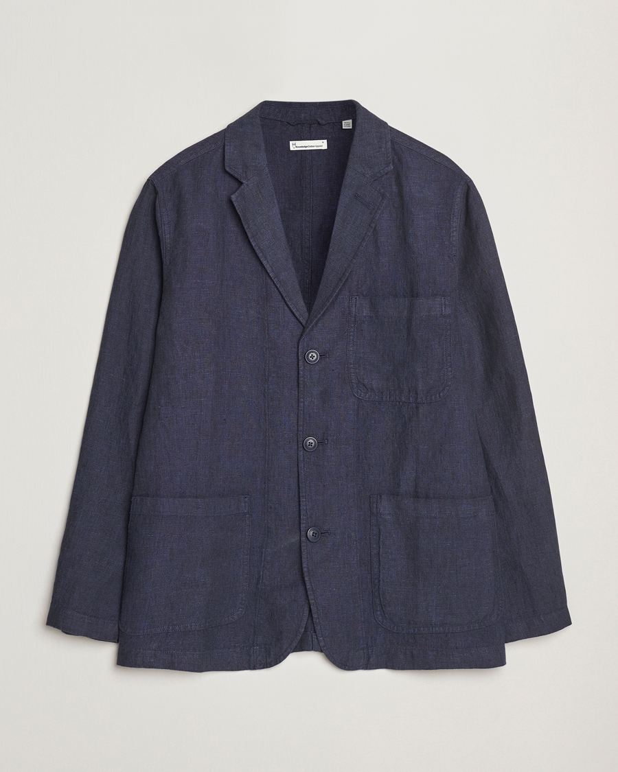 Mies | Pikkutakit | KnowledgeCotton Apparel | Linen Blazer Total Eclipse