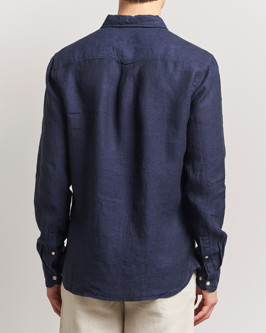 Mies | Kauluspaidat | KnowledgeCotton Apparel | Regular Linen Shirt Total Eclipse