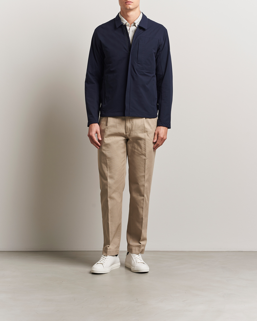 Mies | Takit | Scandinavian Edition | Merge II Stretch Shirt Jacket Navy Blue