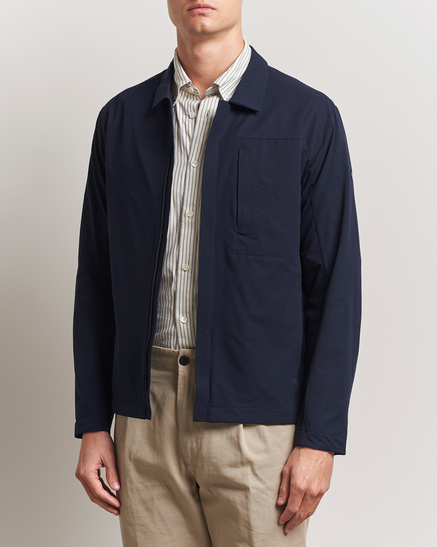 Mies | Takit | Scandinavian Edition | Merge II Stretch Shirt Jacket Navy Blue