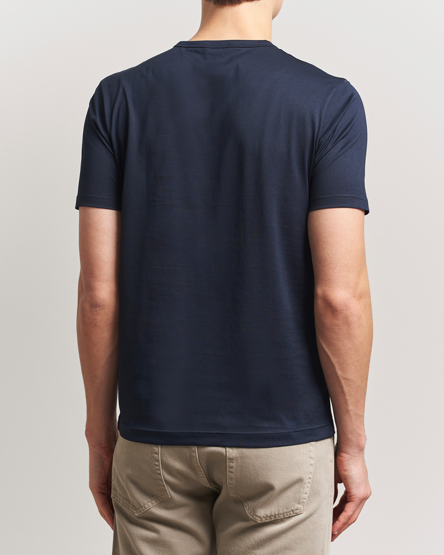 Mies | T-paidat | Sunspel | Crew Neck Q82 Cotton T-Shirt Midnight Navy
