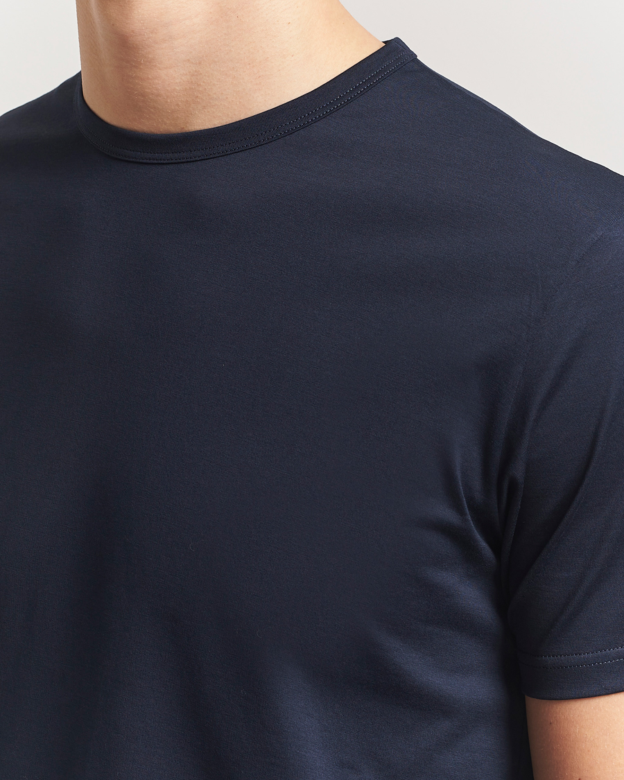 Mies | T-paidat | Sunspel | Crew Neck Q82 Cotton T-Shirt Midnight Navy