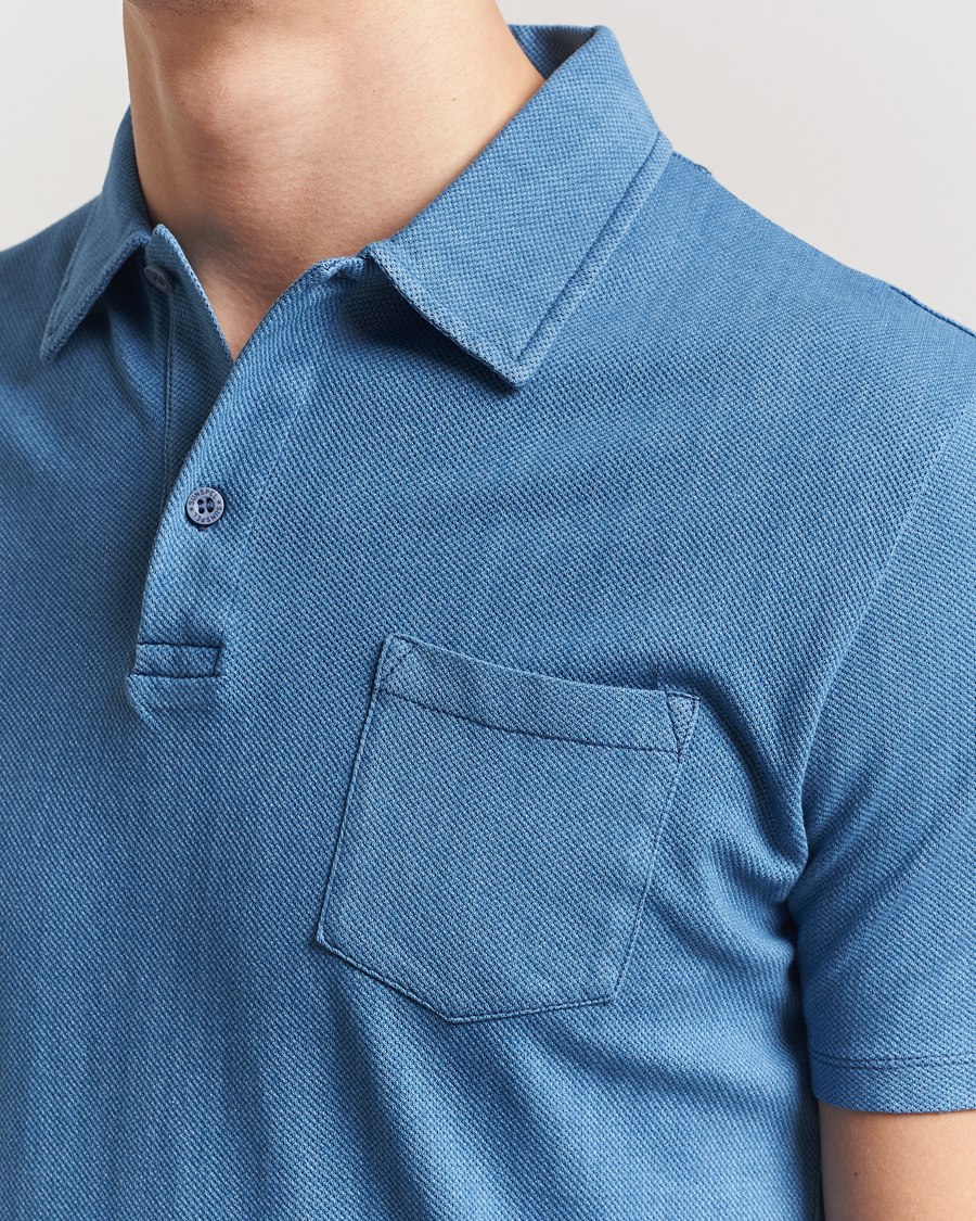 Mies | Pikeet | Sunspel | Riviera Polo Shirt Mid Indigo Wash