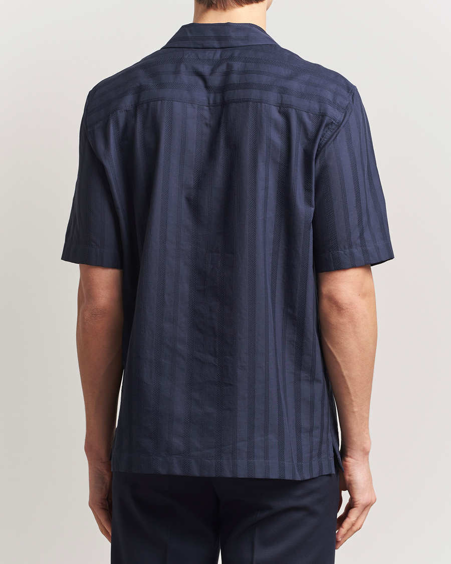 Mies | Kauluspaidat | Sunspel | Embroidered Cotton Camp Shirt Navy
