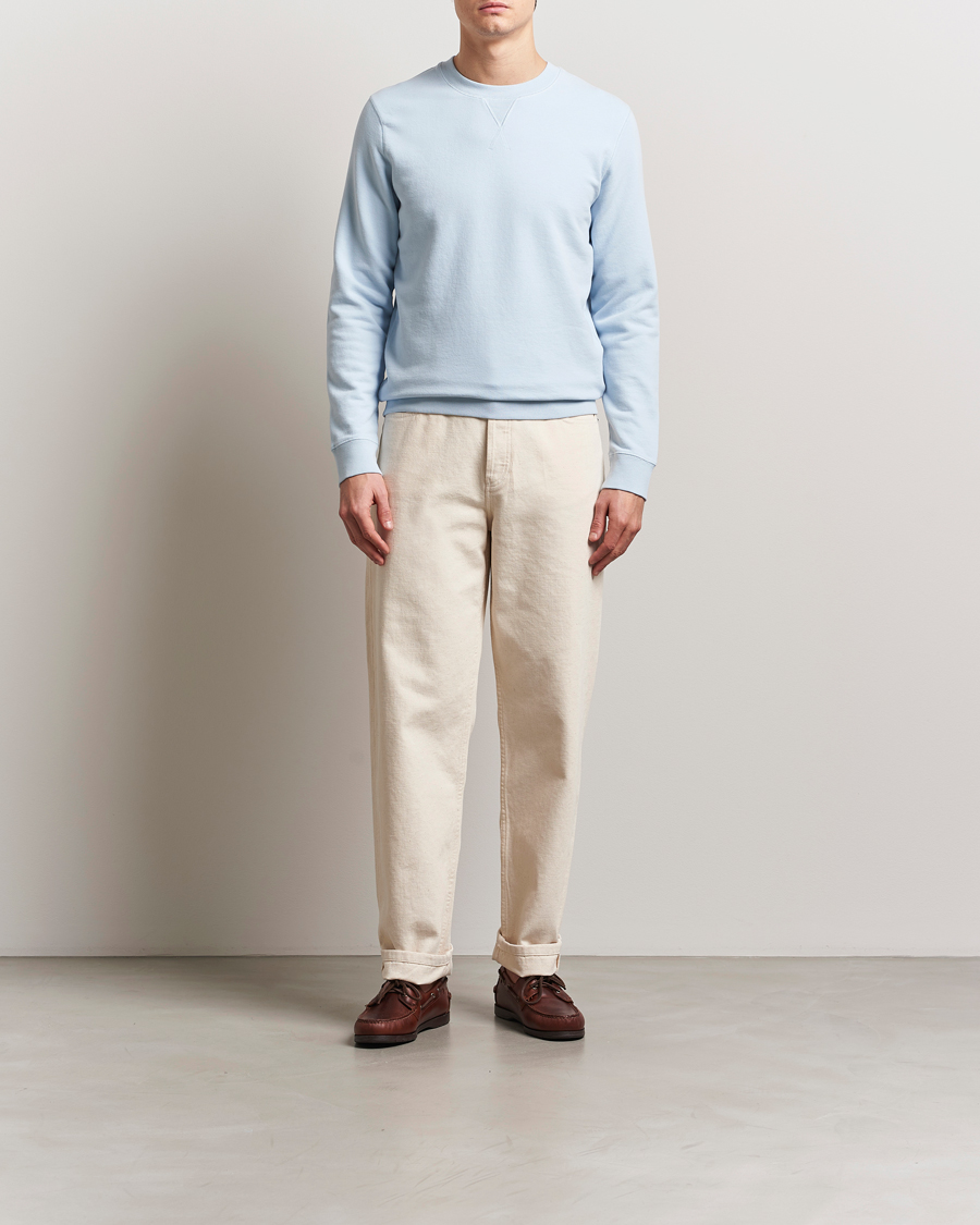 Mies | Puserot | Sunspel | Loopback Sweatshirt Blue Mist