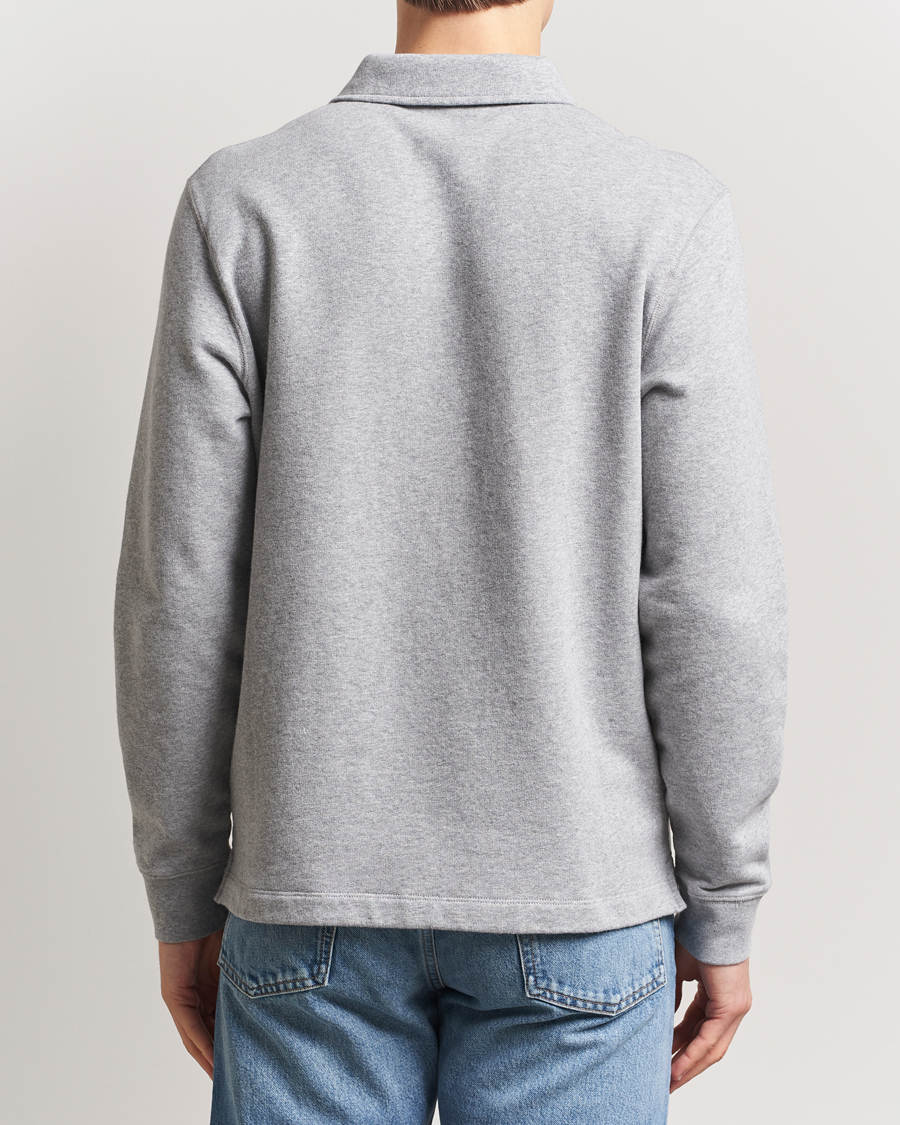 Mies | Puserot | Sunspel | Loopback Polo Sweatshirt Grey Melange