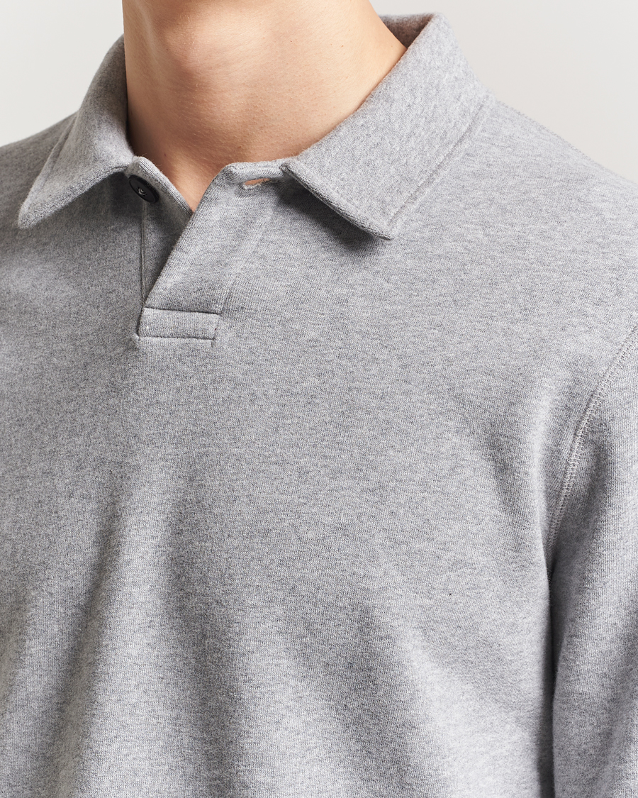 Mies | Puserot | Sunspel | Loopback Polo Sweatshirt Grey Melange