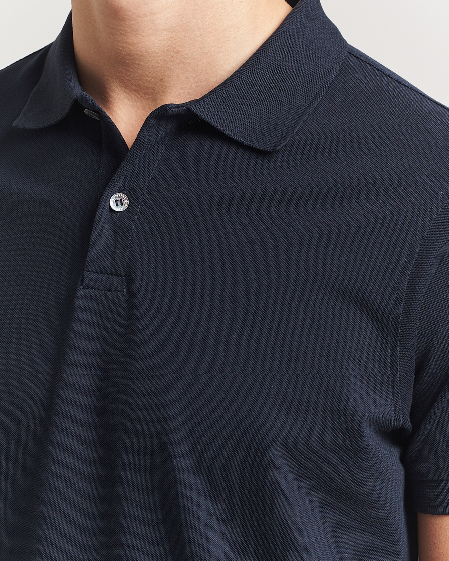 Mies | Pikeet | Sunspel | Supima Cotton Short Sleeve Pique Polo Midnight Navy