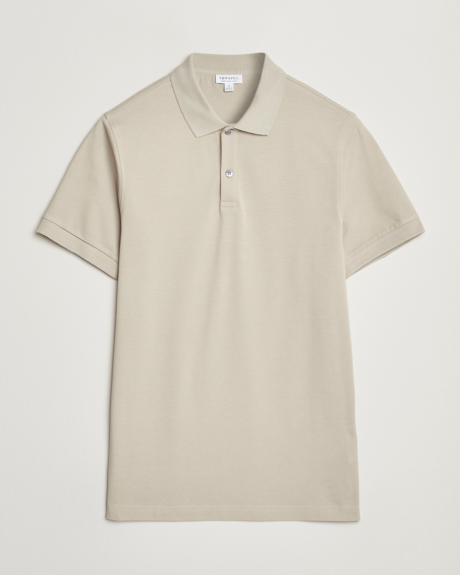 Mies | Pikeet | Sunspel | Supima Cotton Short Sleeve Pique Polo Ash Grey