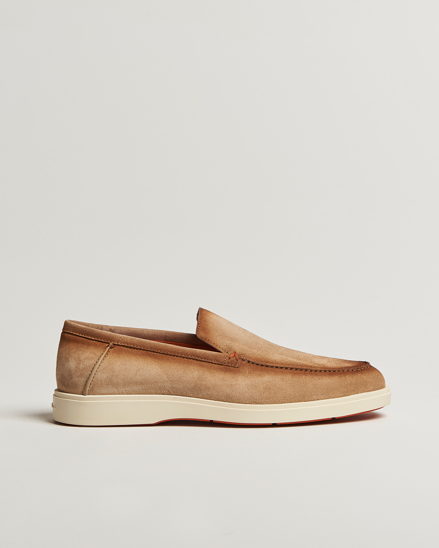 Mies | Santoni Detroit Loafers Beige Suede | Santoni | Detroit Loafers Beige Suede