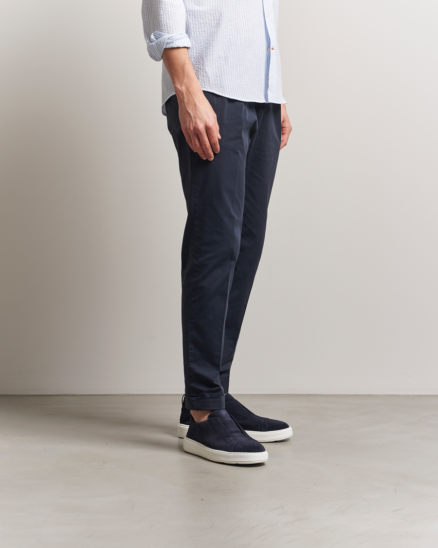 Mies | Tennarit | Santoni | Cleanic No Lace Sneakers Navy Suede