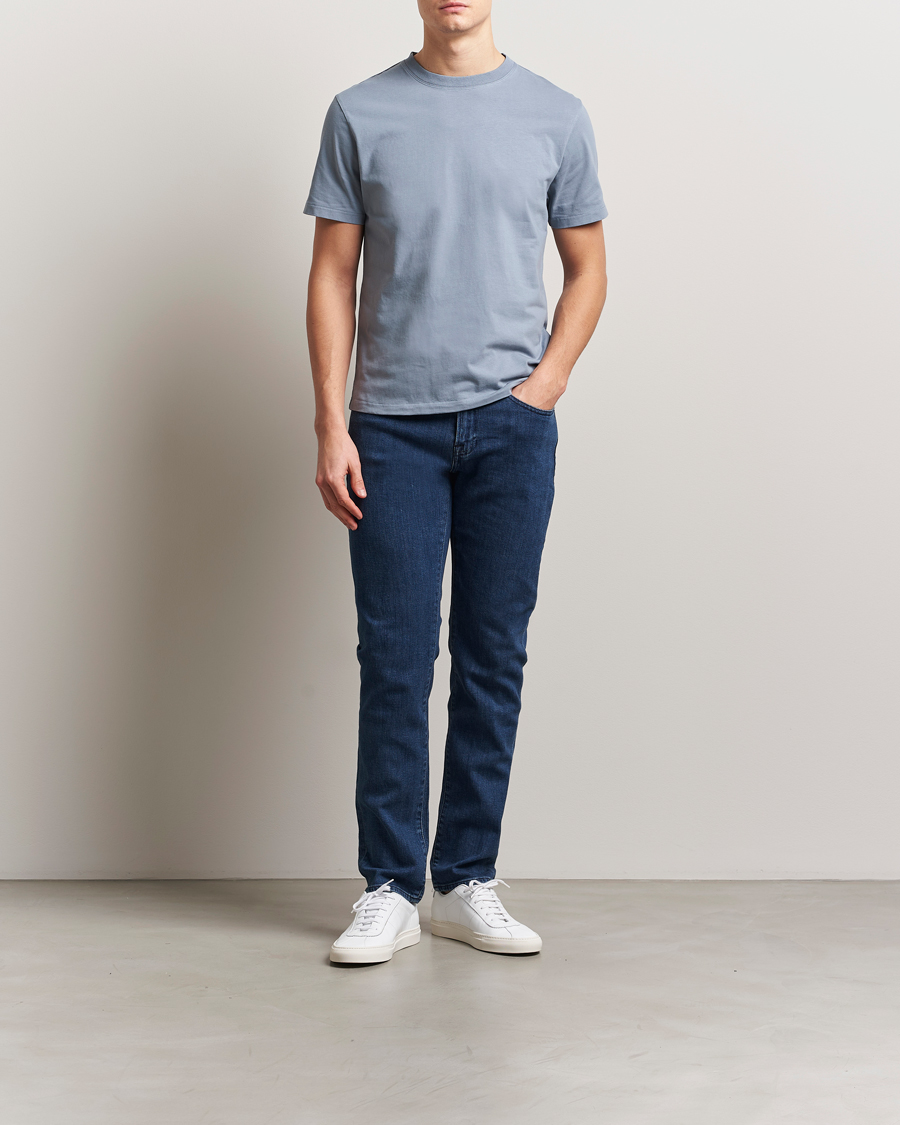 Mies | T-paidat | FRAME | Logo T-Shirt Smoky Blue