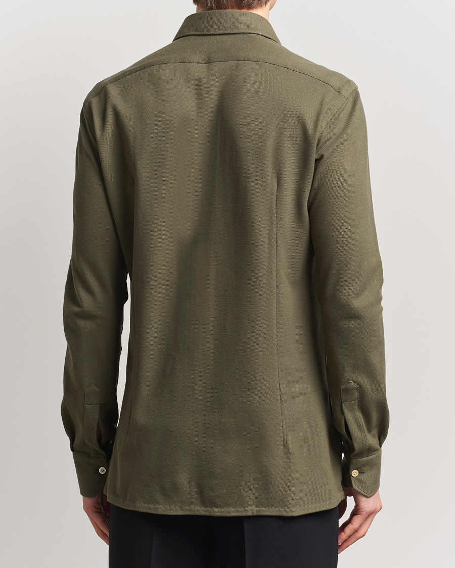 Mies | Kauluspaidat | Kiton | Jersey Piquet Shirt Militare