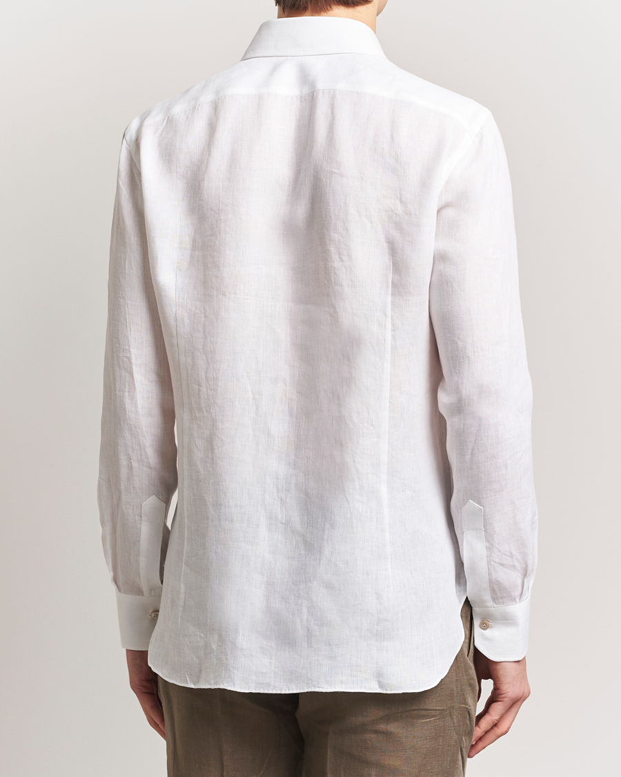 Mies | Kauluspaidat | Kiton | Linen Sport Shirt White
