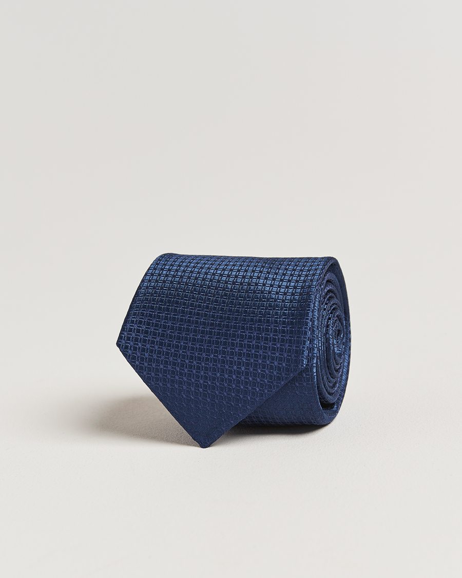 Mies | Kiton Structured Silk Tie Navy | Kiton | Structured Silk Tie Navy