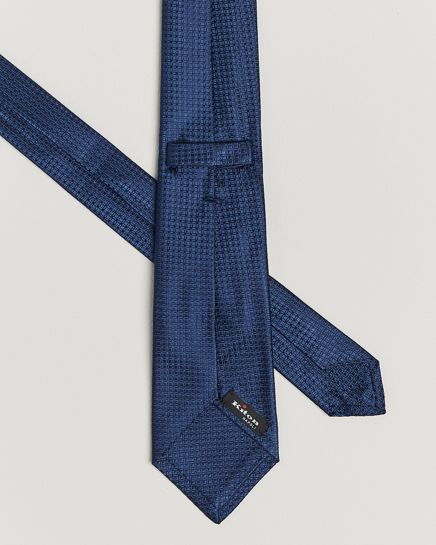 Mies | Kiton Structured Silk Tie Navy | Kiton | Structured Silk Tie Navy
