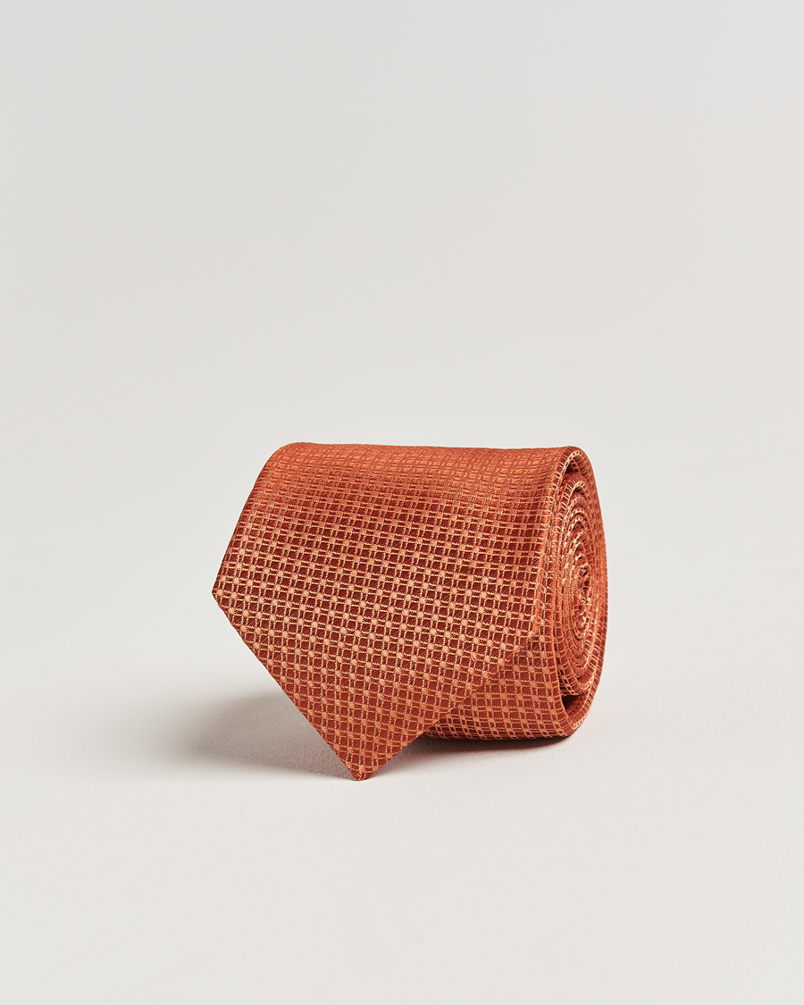 Mies | Kiton Structured Silk Tie Orange | Kiton | Structured Silk Tie Orange