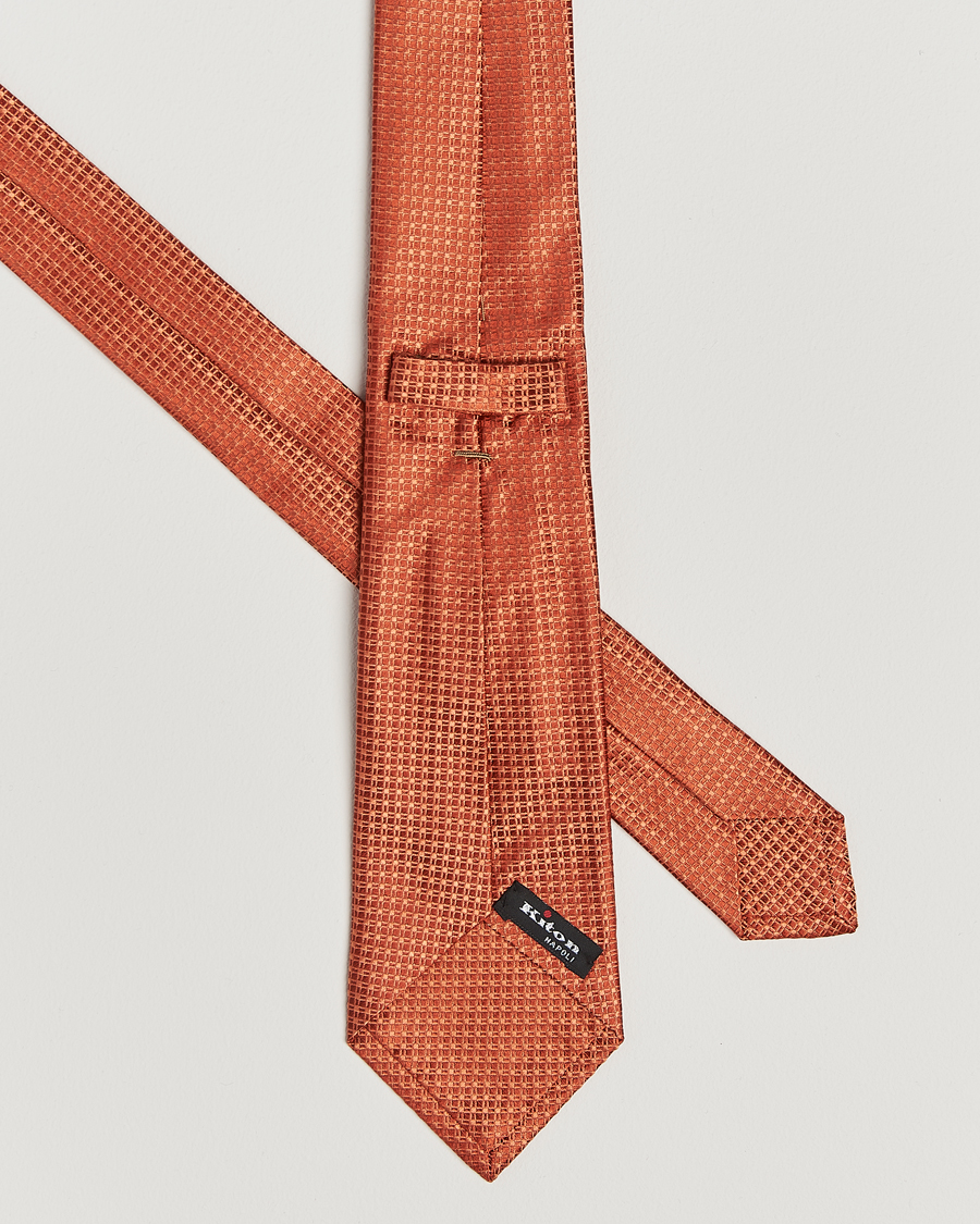 Mies | Kiton Structured Silk Tie Orange | Kiton | Structured Silk Tie Orange
