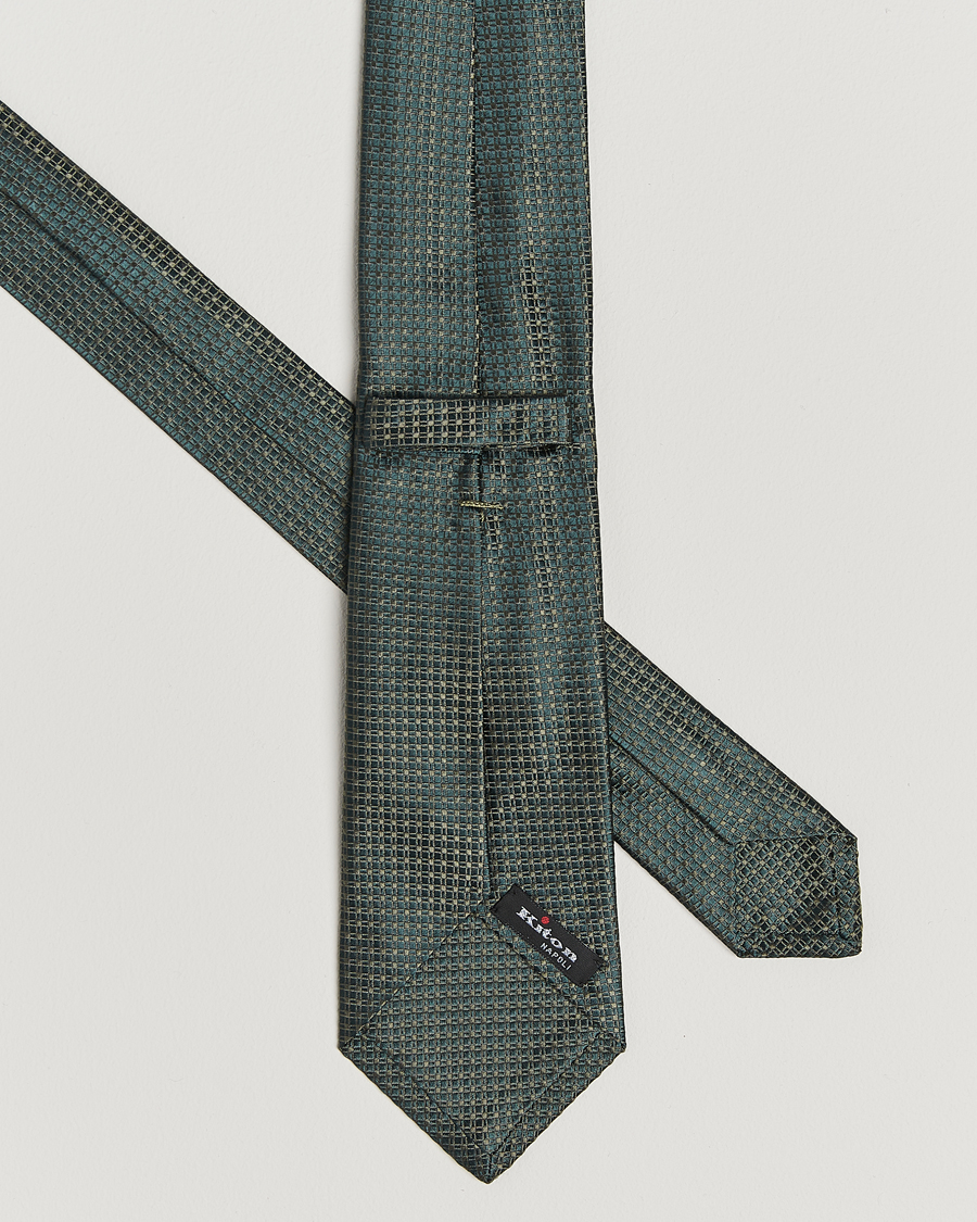 Mies | Kiton Structured Silk Tie Dark Green | Kiton | Structured Silk Tie Dark Green