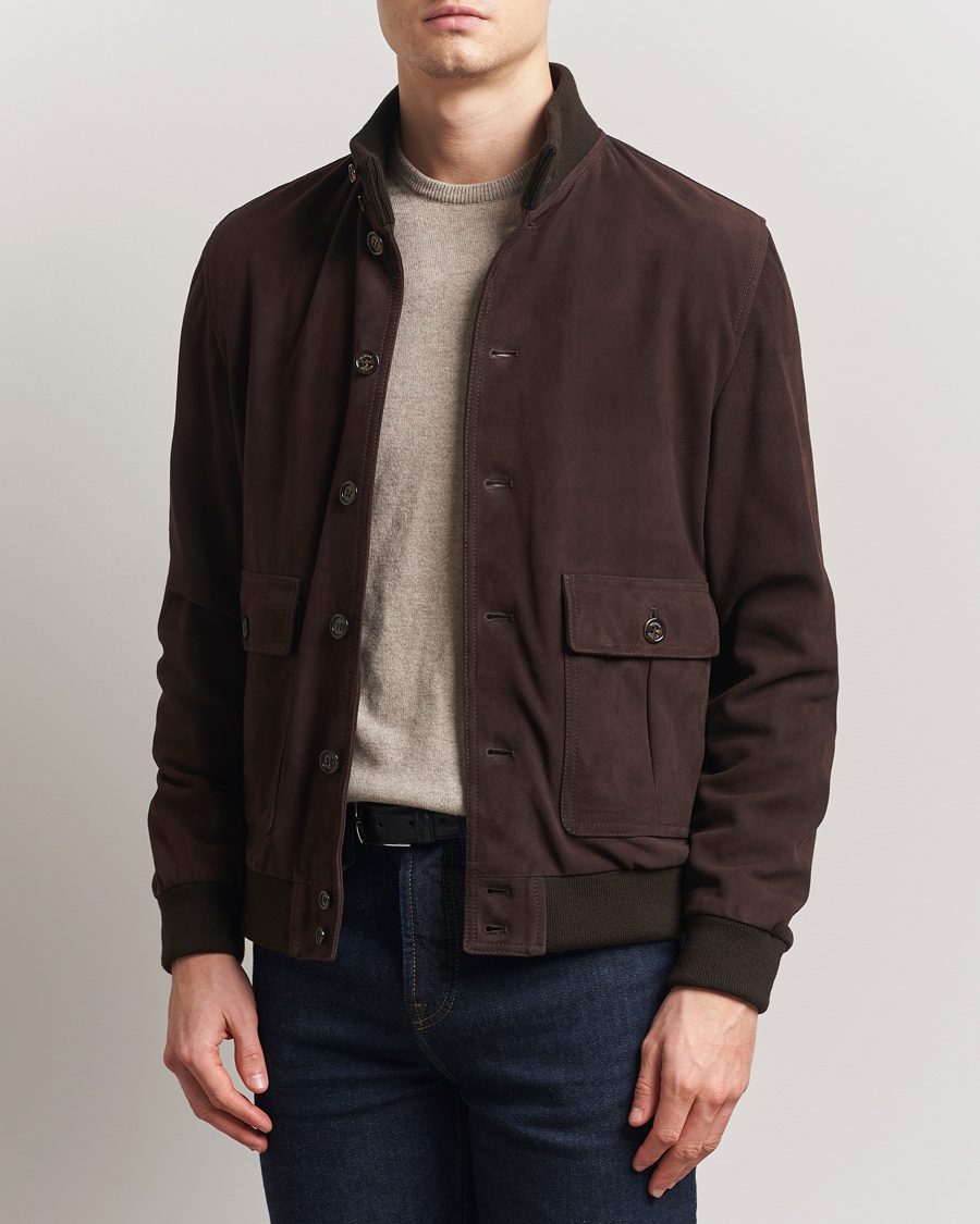 Mies | Takit | Valstar | Valstarino Suede Jacket Dark Brown